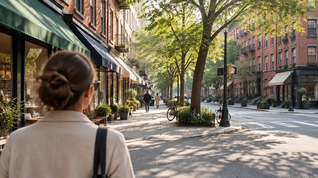 Local businesses along a street in Lower Manhattan, New York City