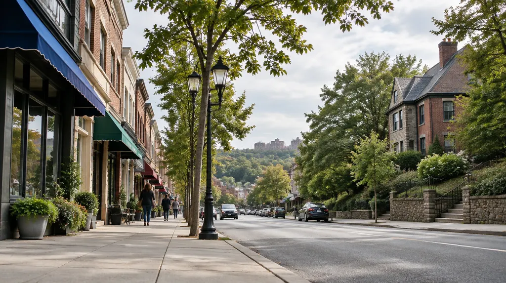 Local businesses along a street in North Bronx, New York City